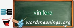 WordMeaning blackboard for vinifera